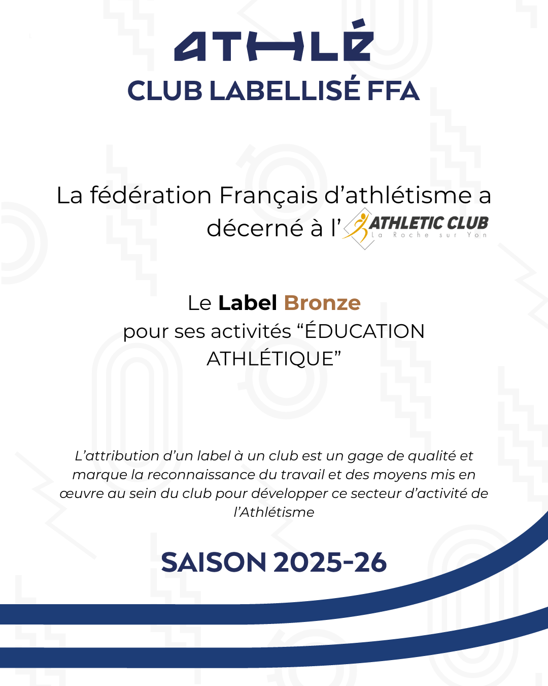 Label Bronze "ÉDUCATION ATHLÉTIQUE"