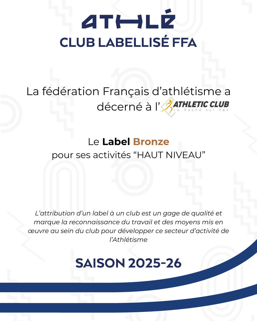 Label Bronze "HAUT NIVEAU"